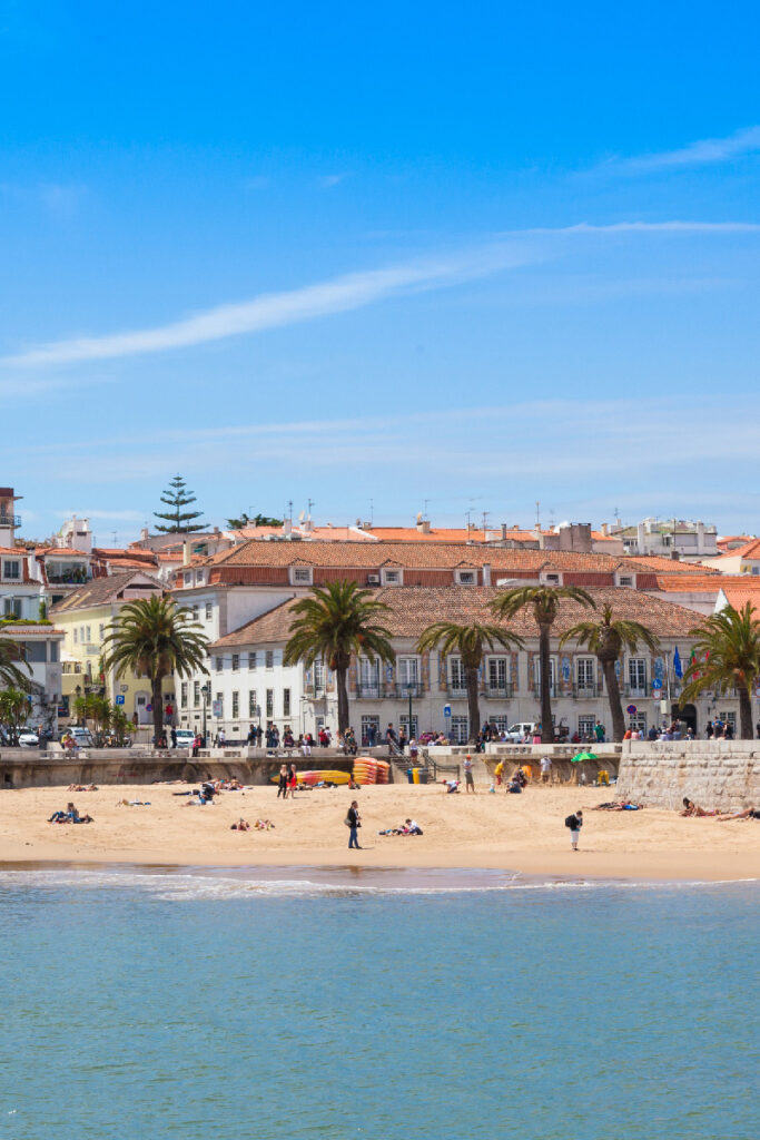 The beautiful beach in Cascais