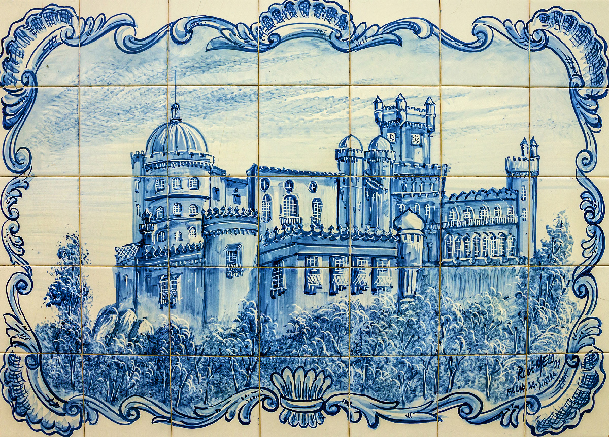 Ancient ceramic tile in the museum Azulejo, Lisbon