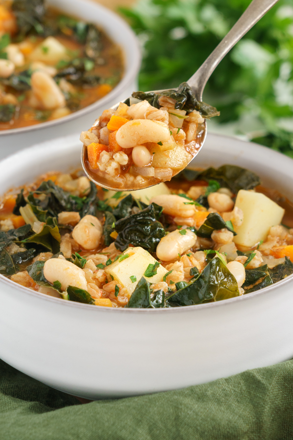 Quick Tuscan Farro Soup with Beans and Kale Gathering Dreams