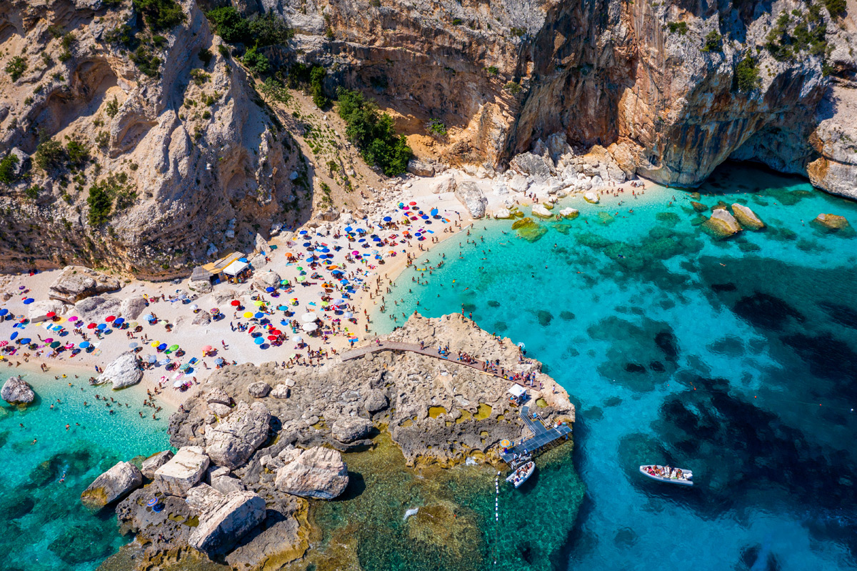 Aerial view of Baunei Coast in Sardinia