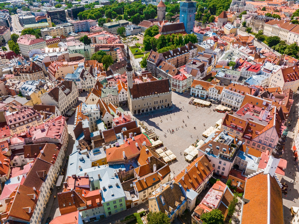 Aerial view of Tallinn