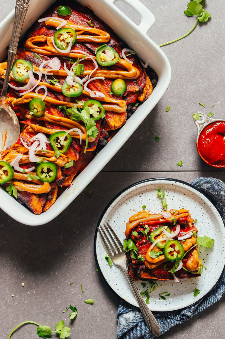 Image for Black Bean Plantain Enchilada Bake