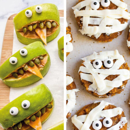 Collage of easy halloween desserts