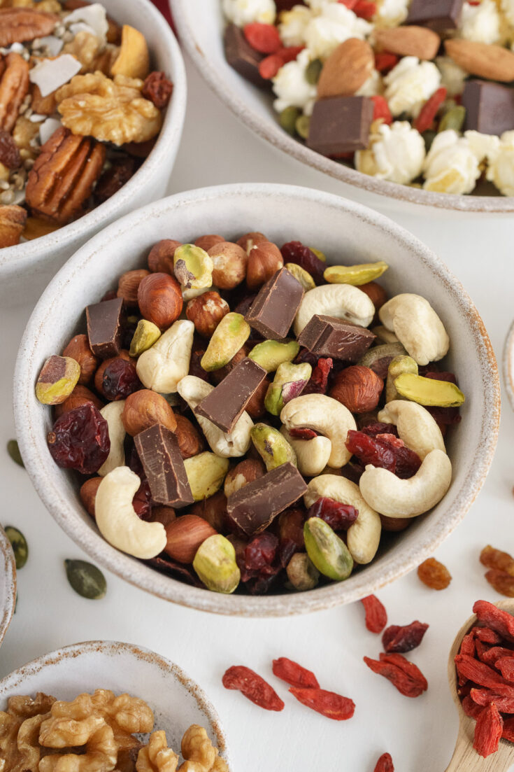 Top view of bowl filled with nuts