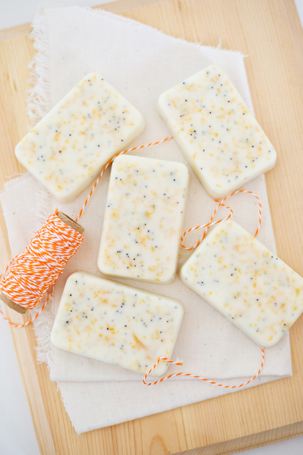 Top view of handmade soap as a DYI gifts to save money