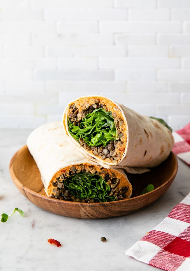 Image for Lentil & Sun-dried Tomato Hummus Wraps