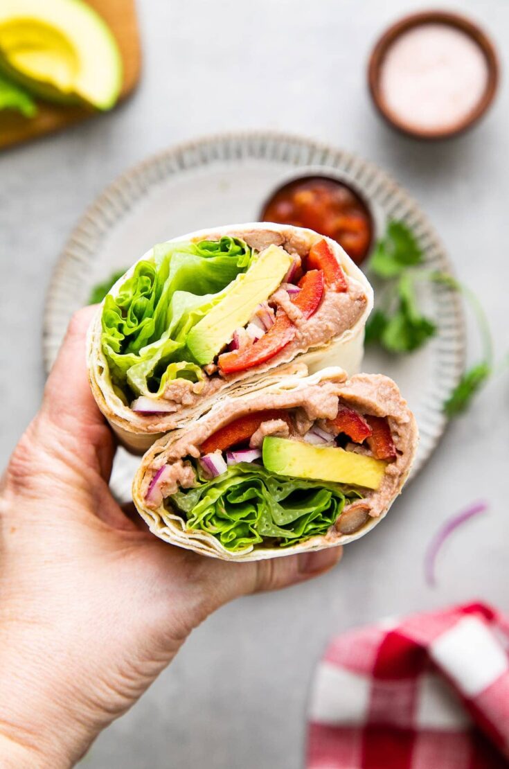 Image for Easy Refried Beans + Avocado Lavash Wrap