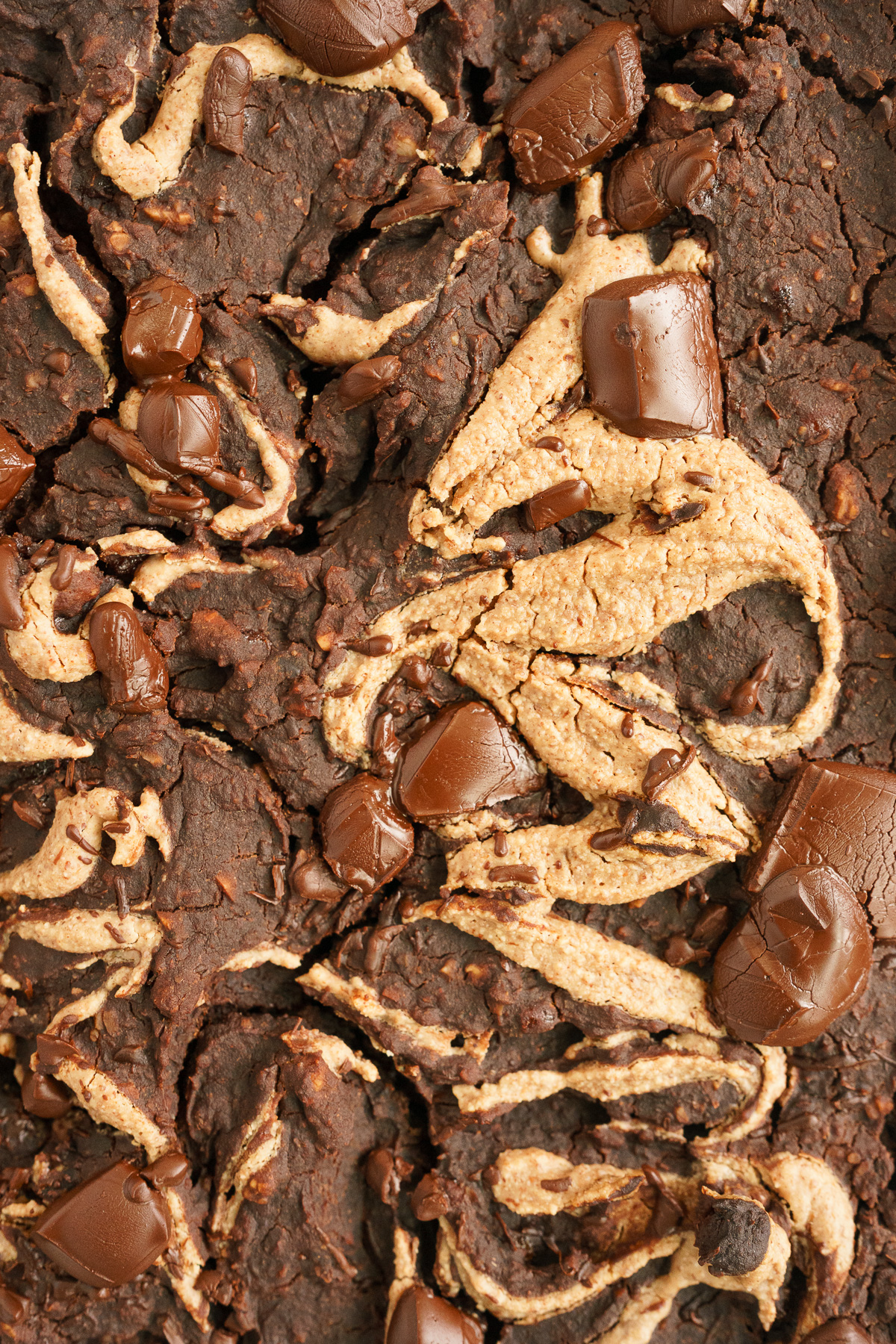 Close up of baked black bean brownies