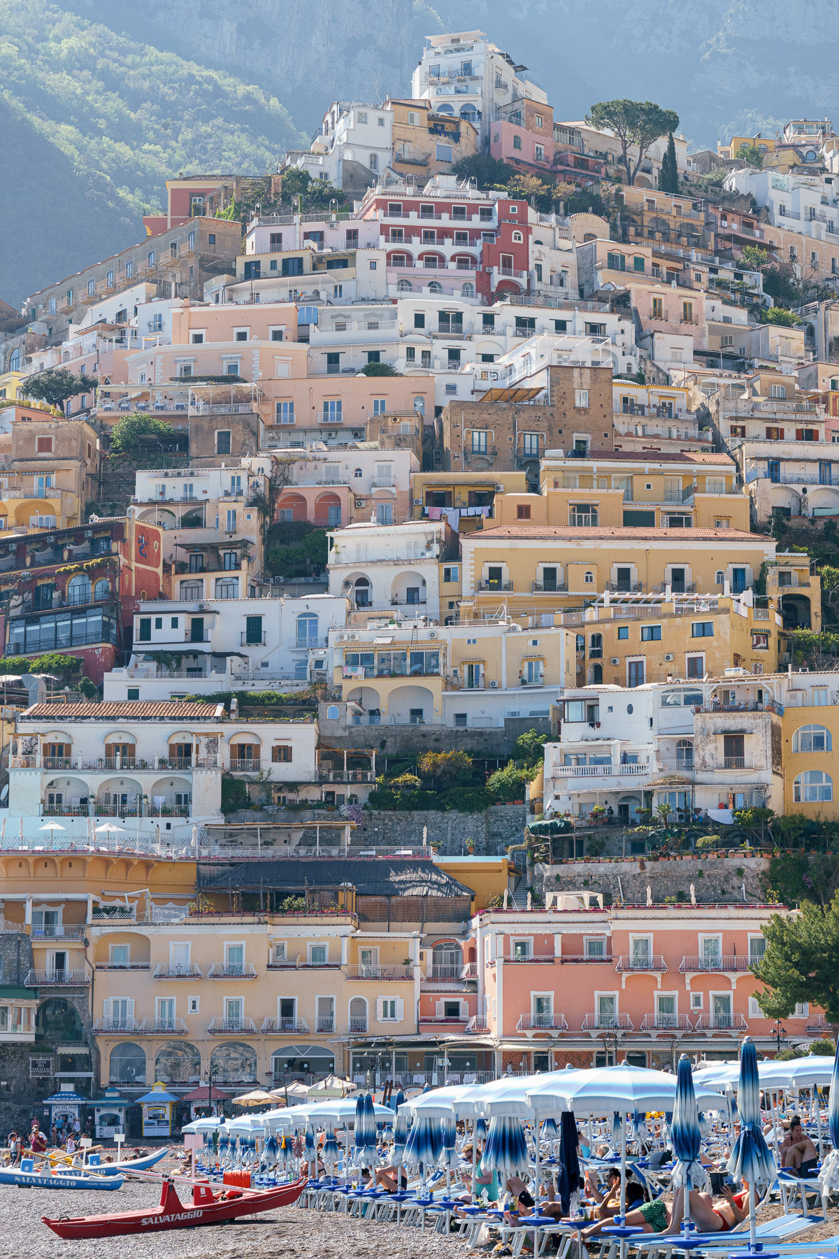  A view of Positano from the beach. 