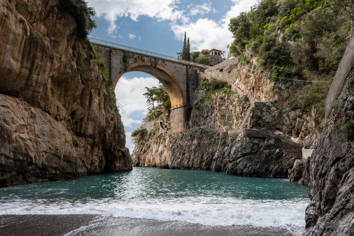Scenic arch bridge at Fiordo di Furore, Amalfi Coast
