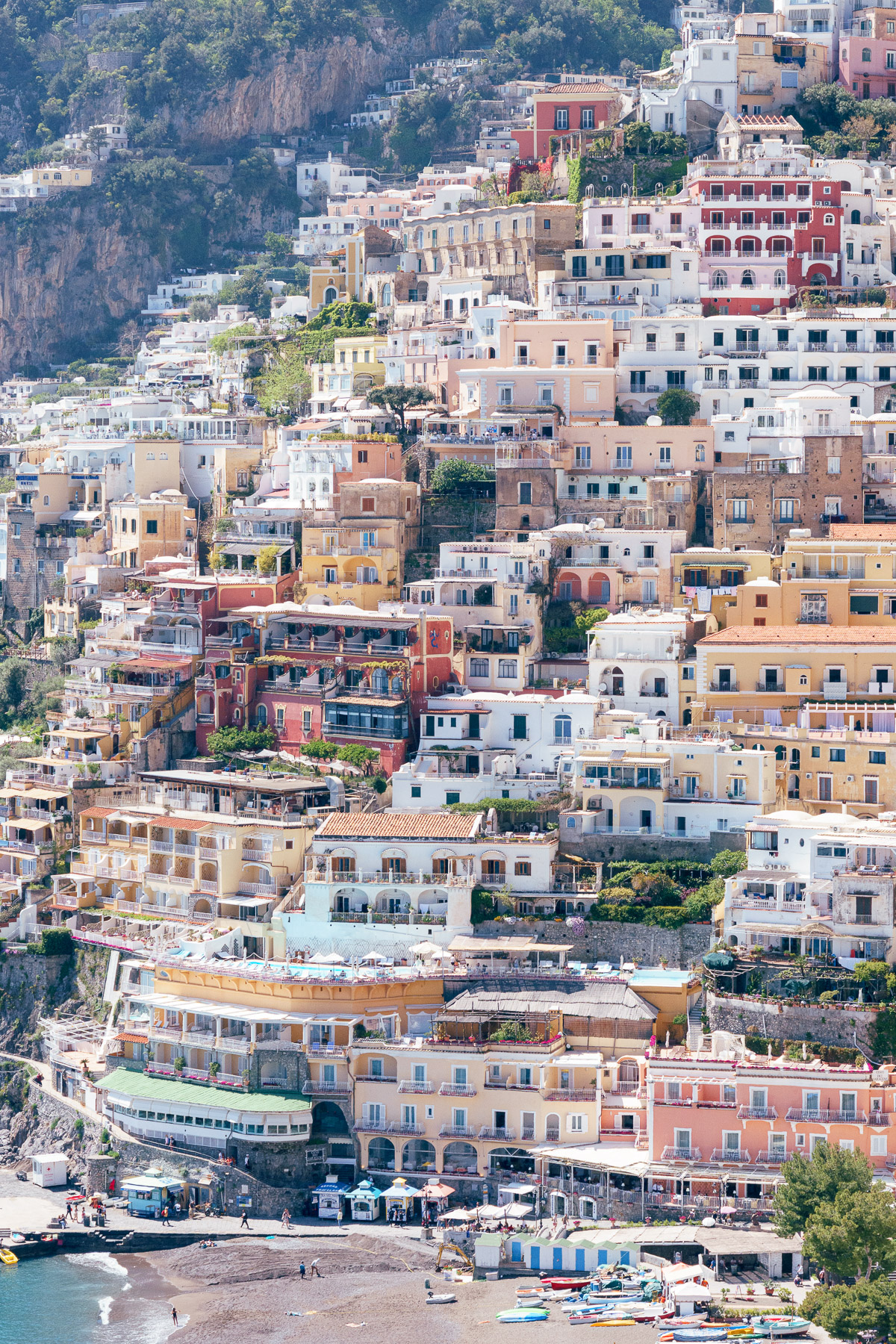 Close up of colorful houses in Positano