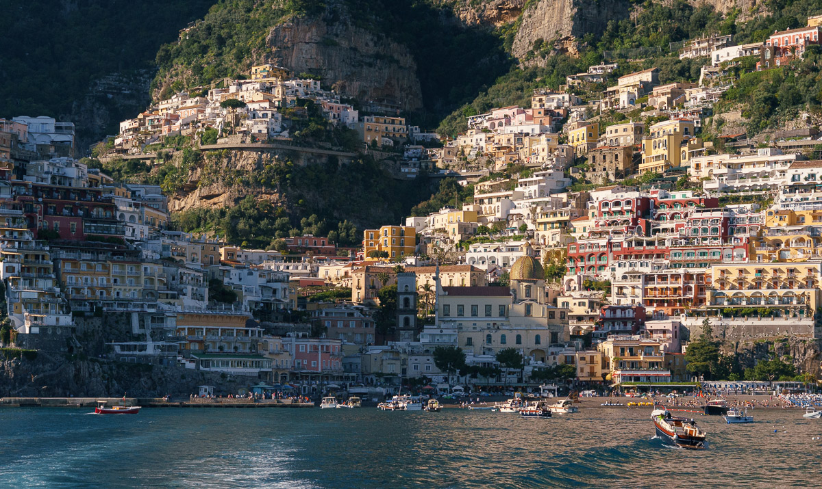 A spectacular view of Positano from the water