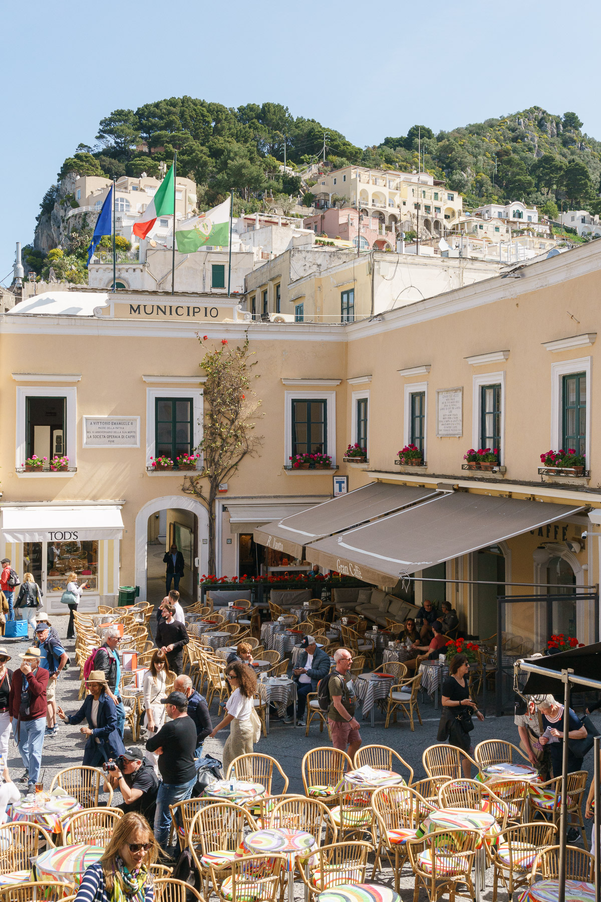 People watching in Piazza Umberto I