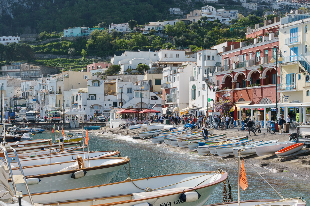 A buzzing view of Marina Grande in Capri