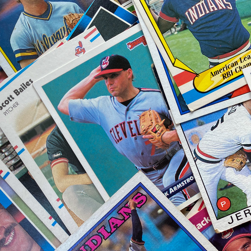 Collectible baseball cards from the 80s