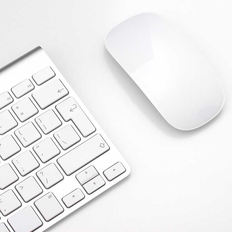 top view of mouse and keyboard