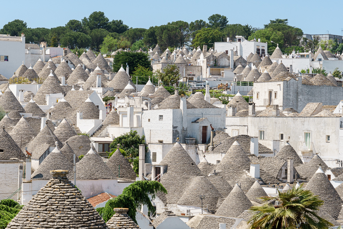 A view of Alberobello Trulli's roofs