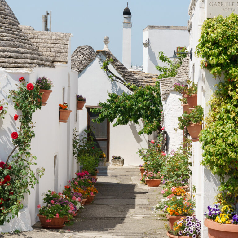 Beautiful street in Alberobello, Puglia