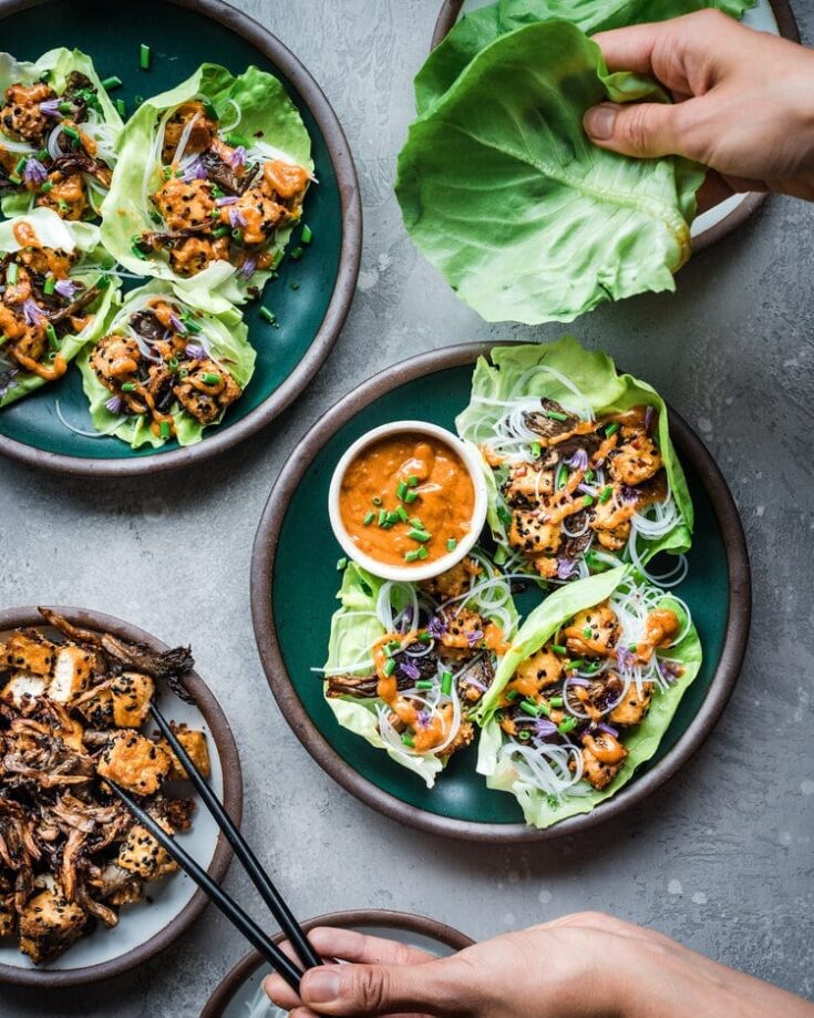 Image for Crispy Sesame Tofu and Mushroom Lettuce Wraps