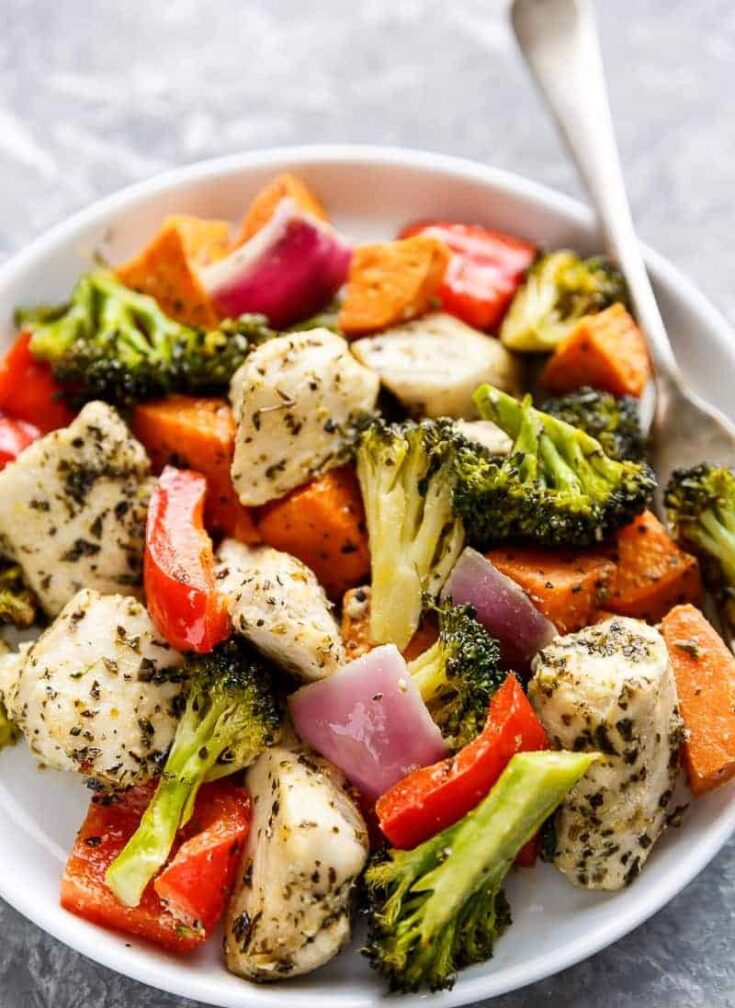 Image for Garlic Herb Chicken with Sweet Potato Sheet Pan