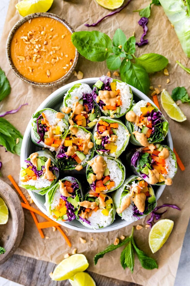 Image for Vegetable Spring Rolls with Peanut Dipping Sauce