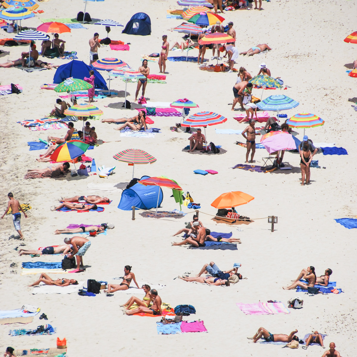 Crowded beach in Italy