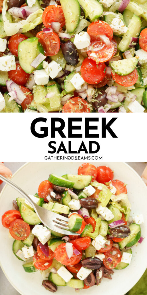 Greek Salad with Lettuce - Gathering Dreams
