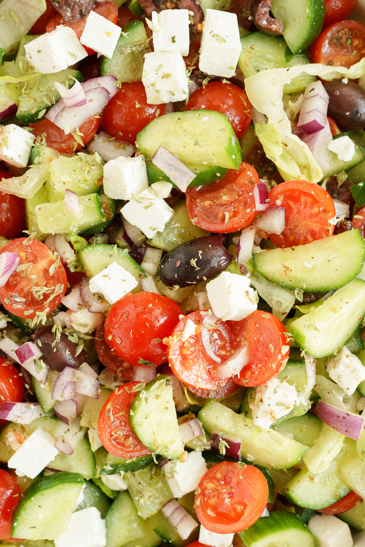 Greek Salad with Lettuce - Gathering Dreams