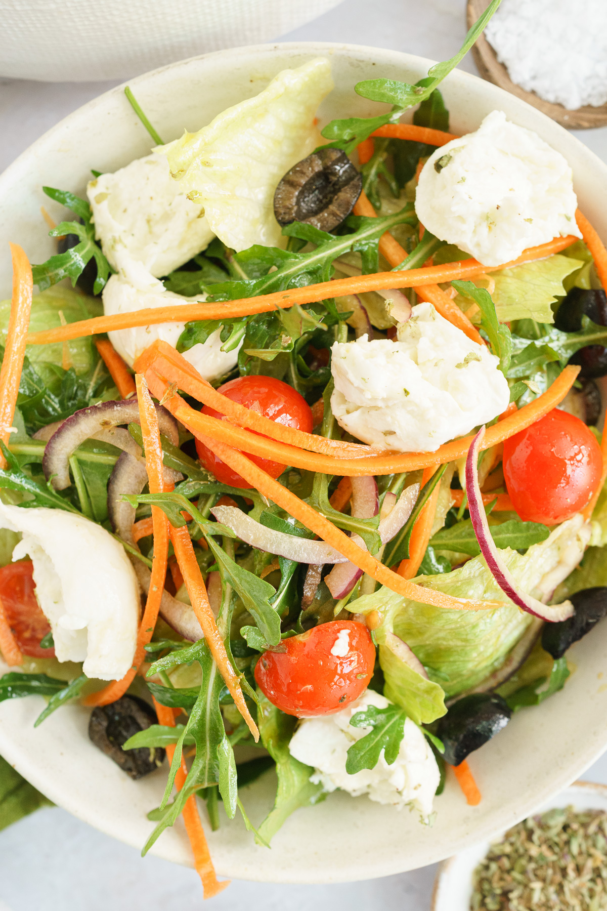 a close up image of the italian salad