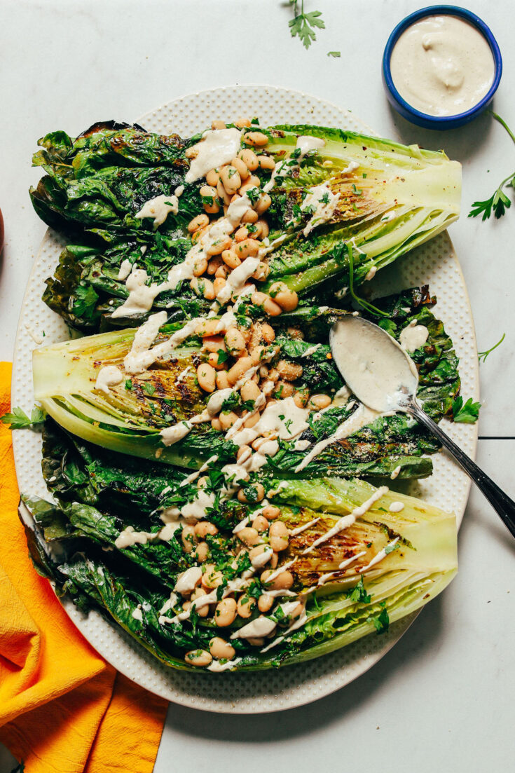 Image for Grilled romaine Caesar Salad with Herbed White Beans