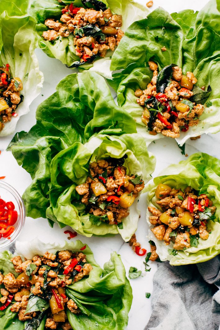 Image for Springtime Basil Chicken Lettuce Wraps