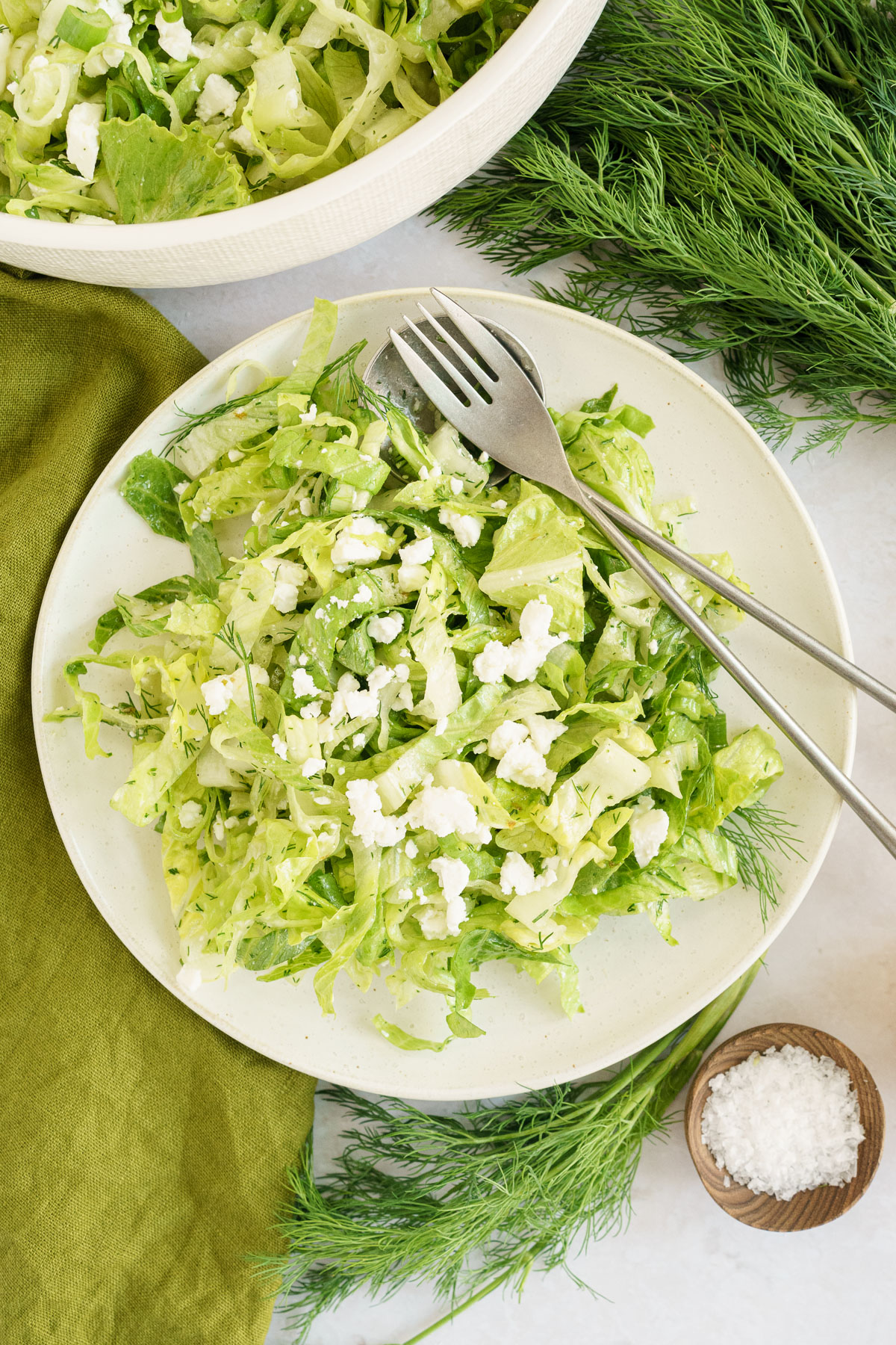 Maroulosalata (Greek Lettuce Salad) - Hungry Happens