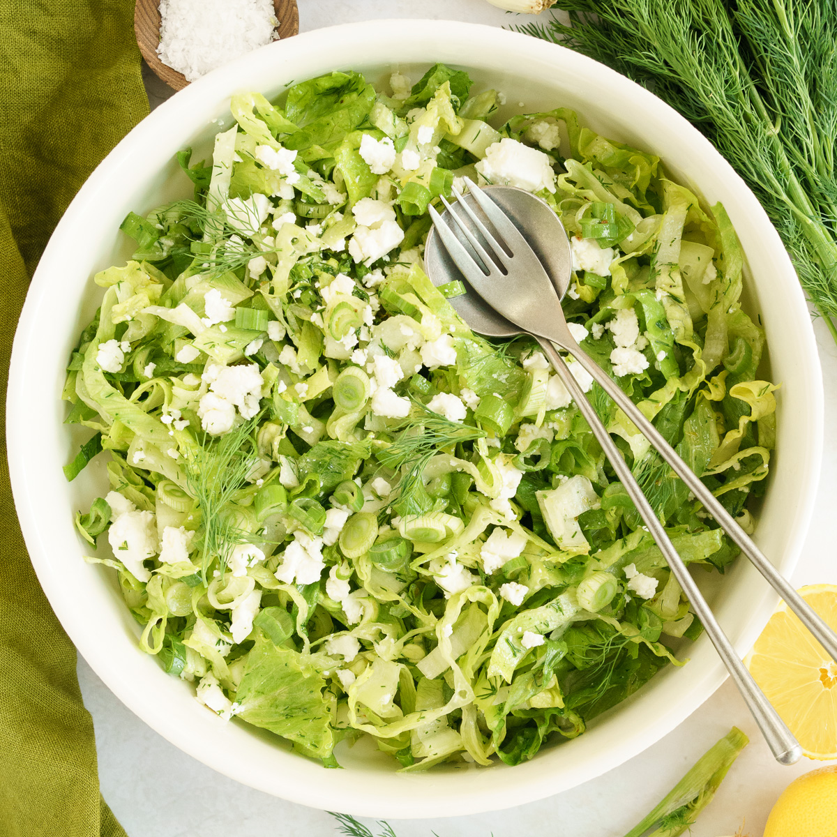 Maroulosalata (Greek Lettuce Salad) - Hungry Happens