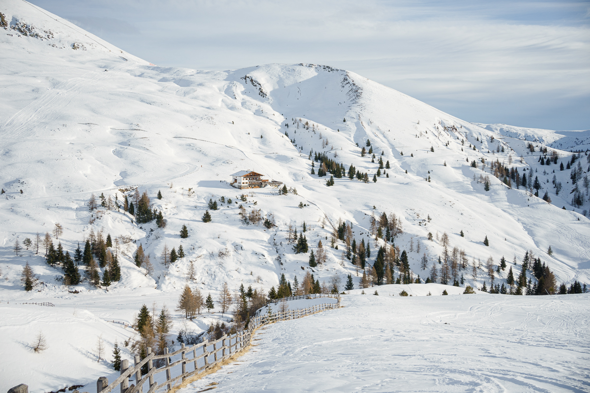The Dolomite covered in snow