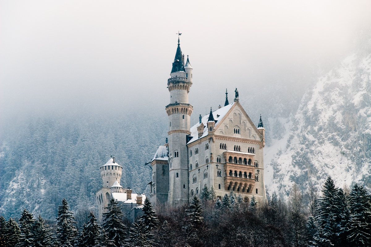 The famous castle of neuschwanstein in Fuessen, Germany