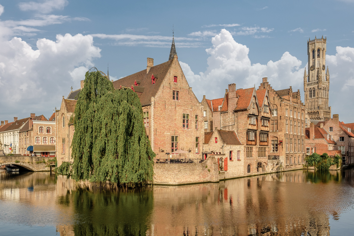 Bruges (Brugge) cityscape with water canal, Flanders, Belgium