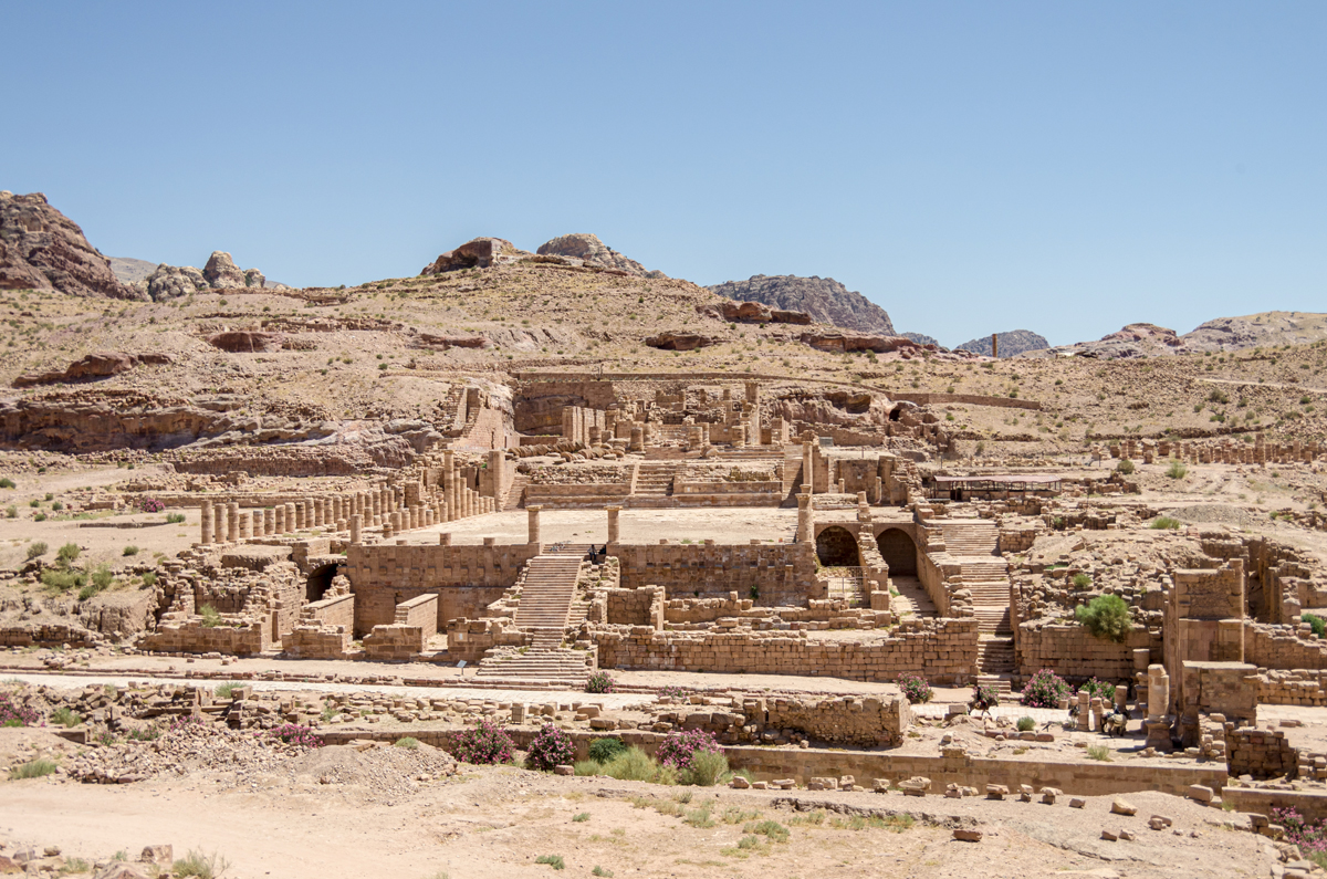 The ruins of The Great Temple in Petra