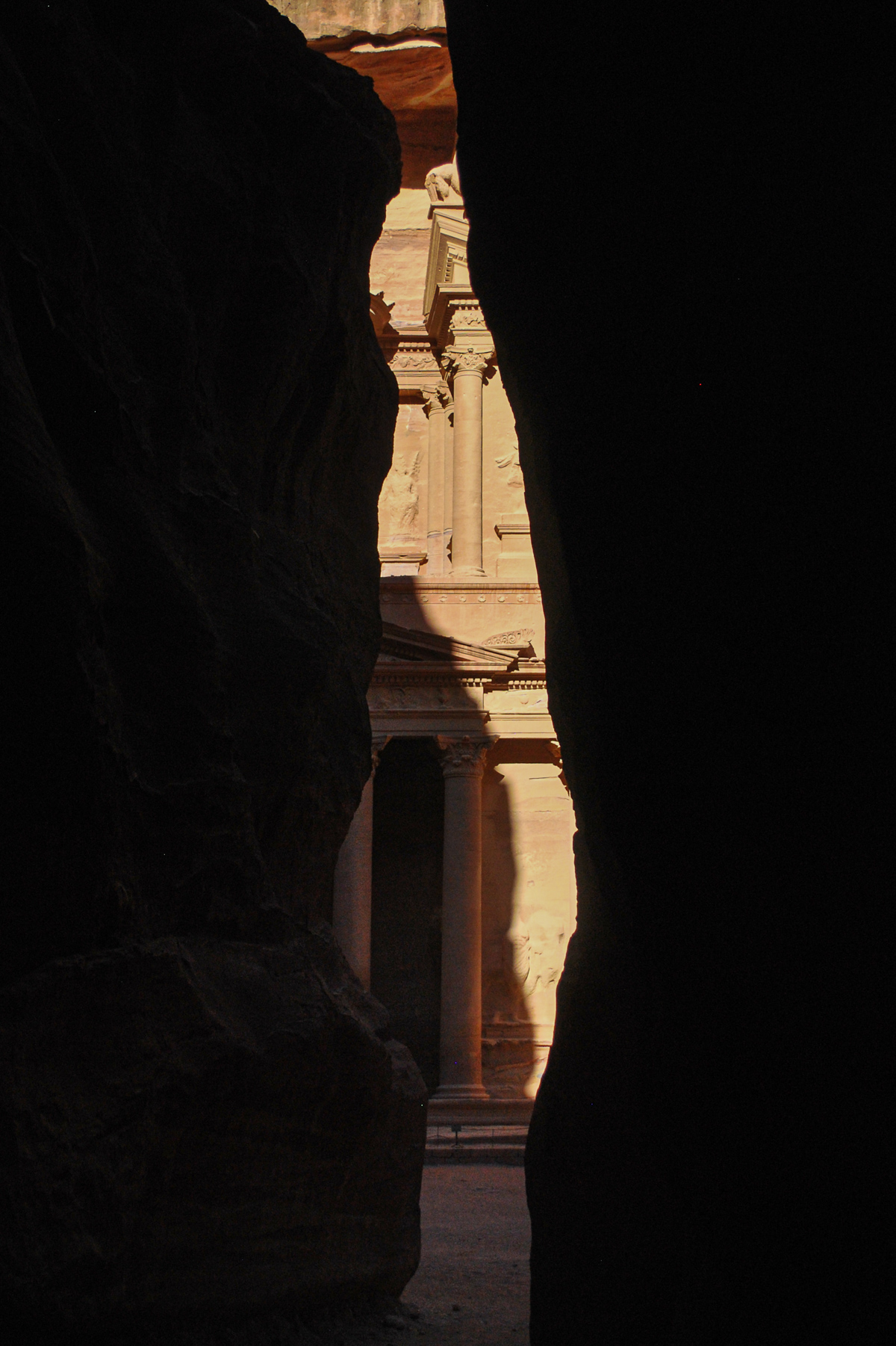 A glimpse of the Treasury through the Siq