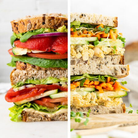 collage of healthy sandwich recipes