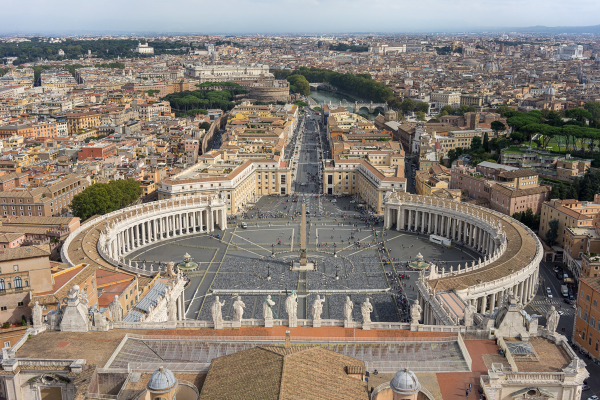A wonderful view of Rome from Saint Peter's basilica