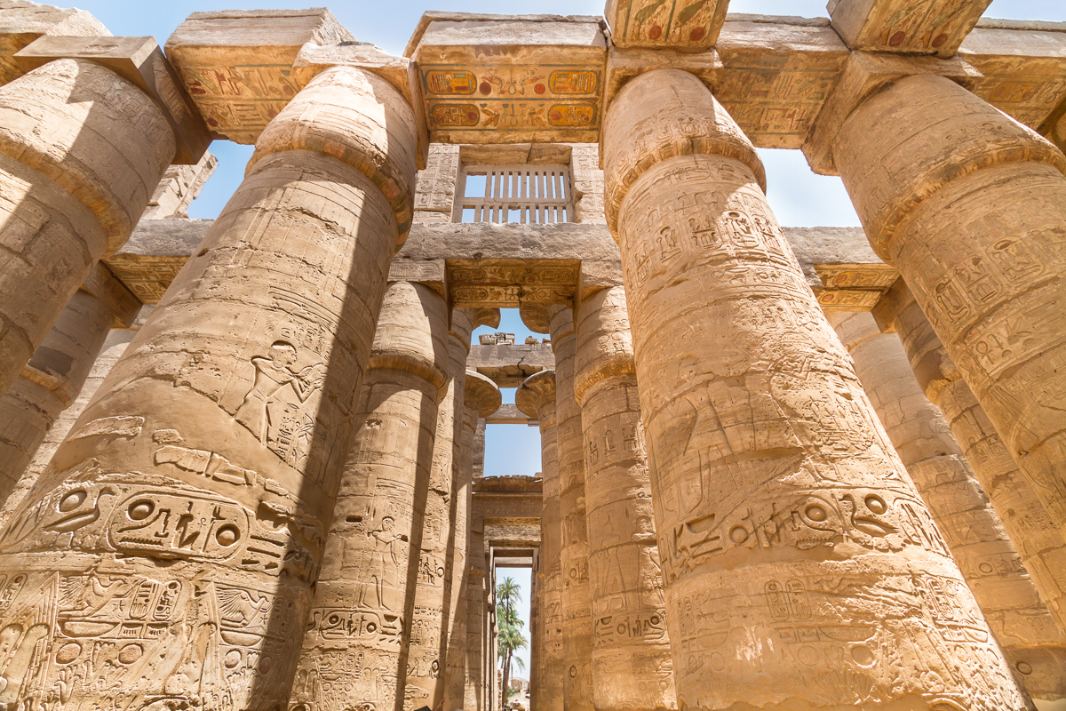 Great Hypostyle Hall at the Temples of Karnak, ancient Thebes in Luxor, Egypt