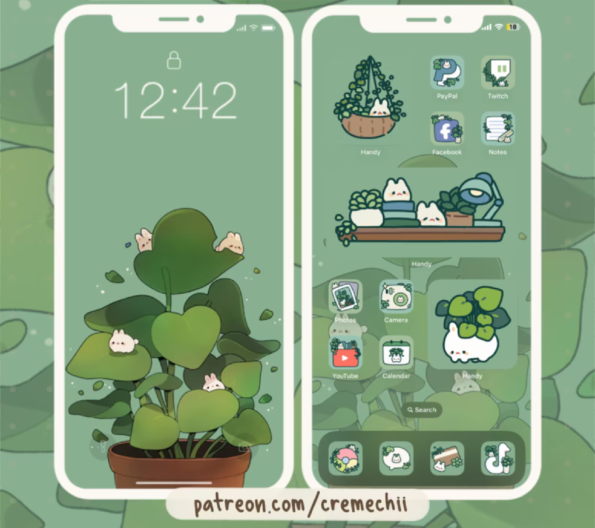 Cozy Plant Bunnies App Icon Set from Cremechii