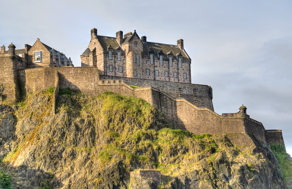 Edinburgh Castle on Castle Rock in Edinburgh, Scotland, UK