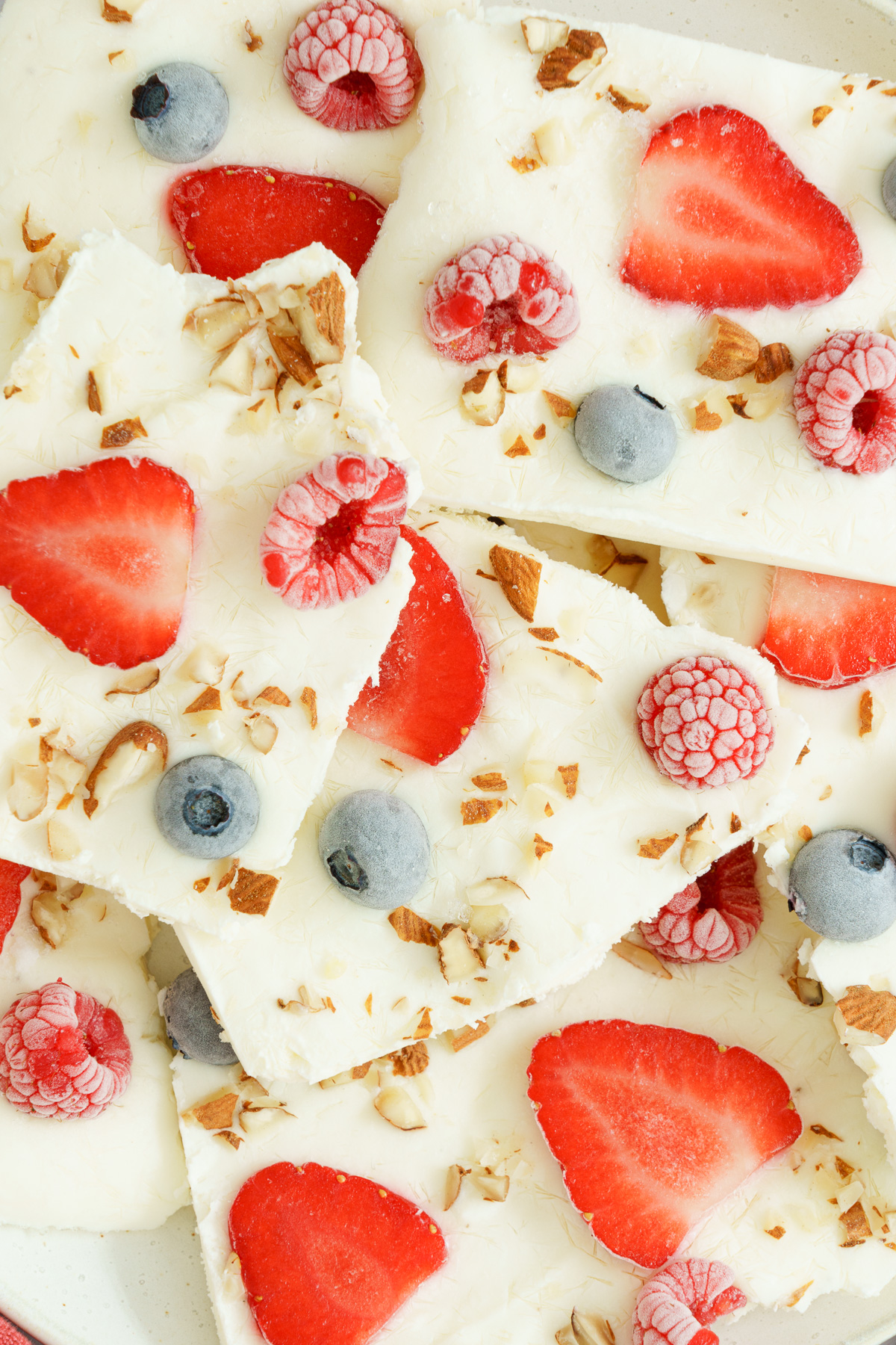 close up image of frozen yogurt bark