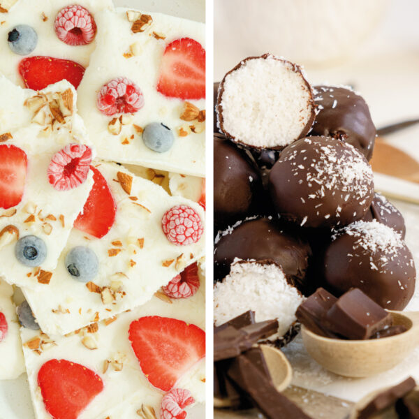 Healthy sweet snacks collage.