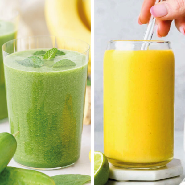 collage image of detox smoothies