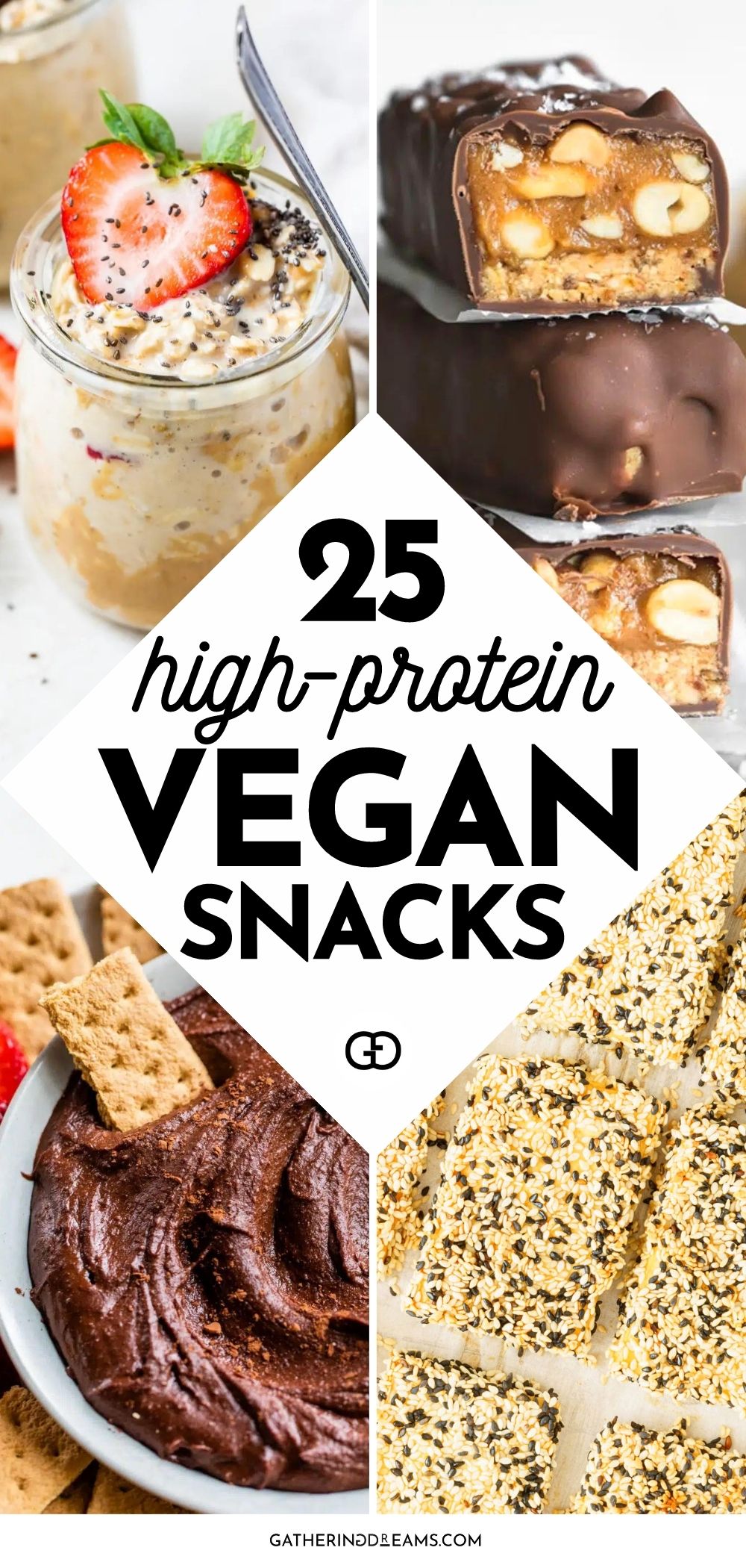 29 Best High Protein Vegan Snacks Easy Delicious Gathering Dreams High Protein Vegan Snacks Pin 01