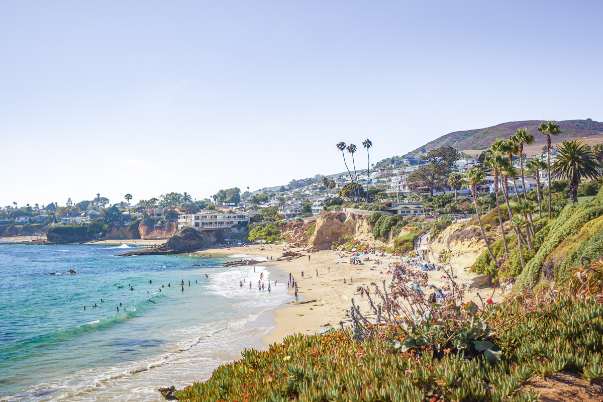 View on a beach from Heisler Park in Laguna Beach, California