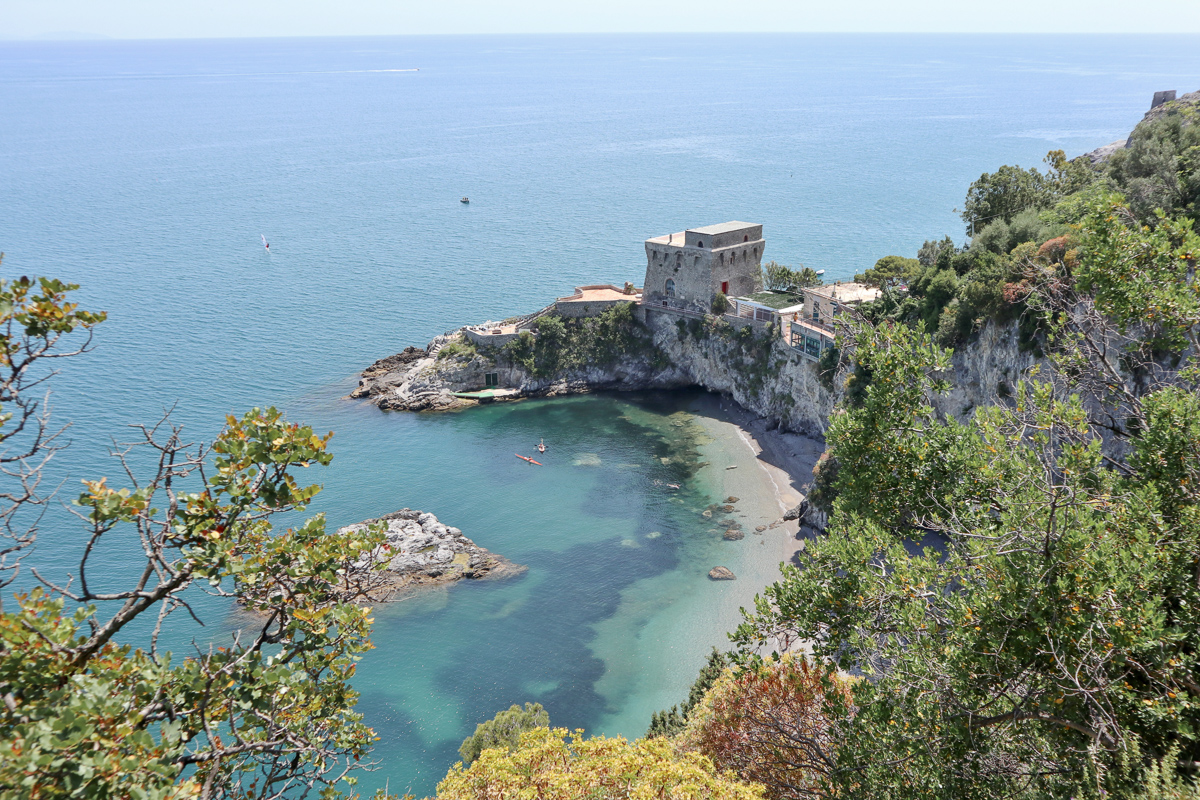 Panorama of Spiaggia del Cauco in Erchie on the Amalfi coast