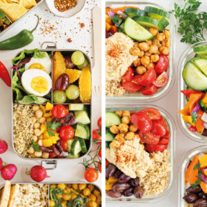 Summer meal prep ideas in lunch box containers